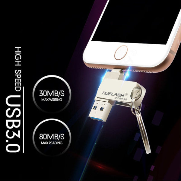 Usb Flash Drive Pendrive For Iphone Xs Max 8 7 6 Ipad 128 Gb Memory Stick Key Lightning Usb Flash Drives
