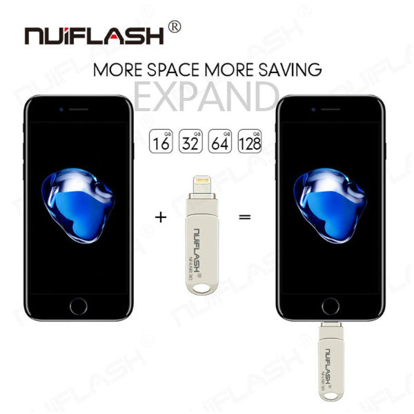 Usb Flash Drive Pendrive For Iphone Xs Max 8 7 6 Ipad 128 Gb Memory Stick Key Lightning Usb Flash Drives