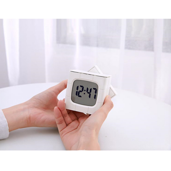 Usb Charging Voice Control Alarm Clock Cube Led Night Light Alarm Clocks & Clock Radios