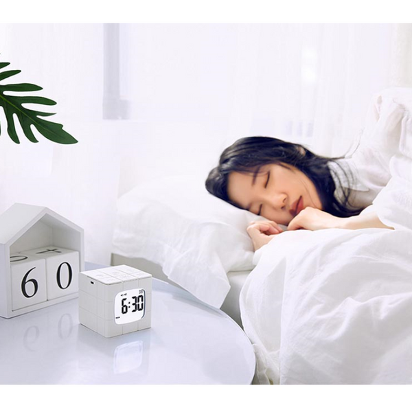 Usb Charging Voice Control Alarm Clock Cube Led Night Light Alarm Clocks & Clock Radios