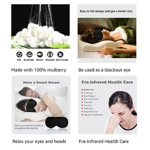 Eye Masks Usb Heated Eye Mask Reusable Silk Steaming Massager Sleeping