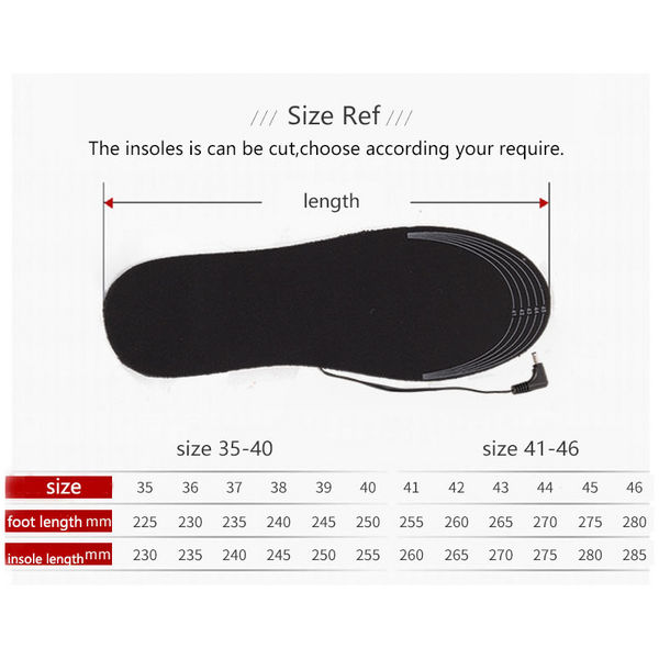 Insoles Usb Heated Shoes Can Be Cut Winter Warm Heating Pad Feet For