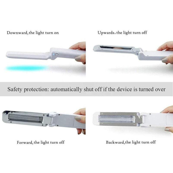 Personal Care Uvc Light Handheld Lamp Safety Protection Foldable Ultraviolet Cleaning Portable Travel Wand For Vehicle Home Pet House