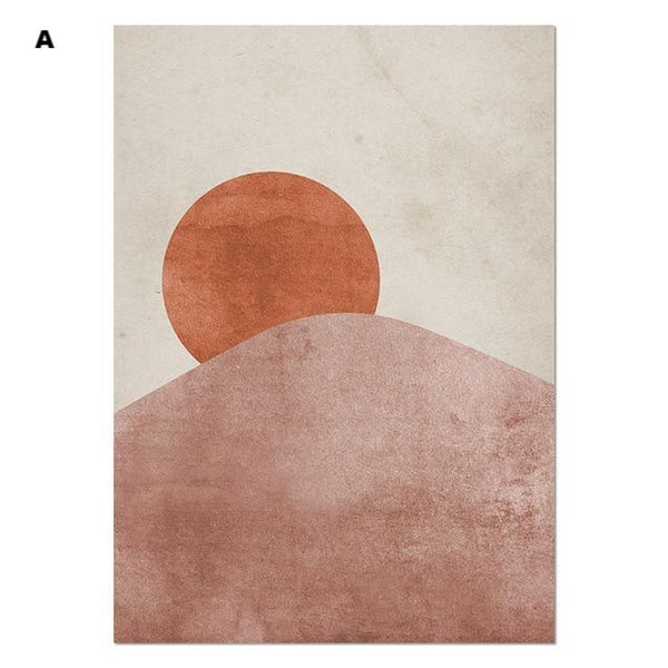 Celestial Canvas Abstract Lanscape Sun Moon Prints Posters & Prints