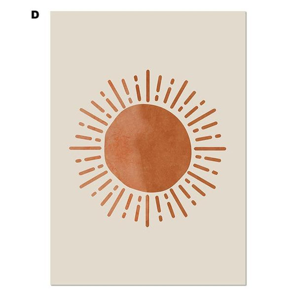 Celestial Canvas Abstract Lanscape Sun Moon Prints Posters & Prints