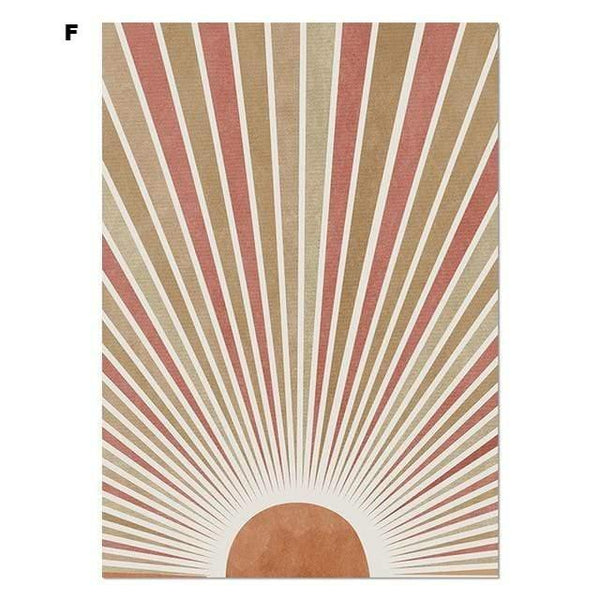 Celestial Canvas Abstract Lanscape Sun Moon Prints Posters & Prints