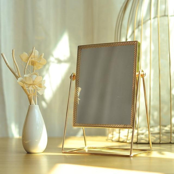 Golden Makeup Mirror Decor Desktop Table Makeup Mirrors