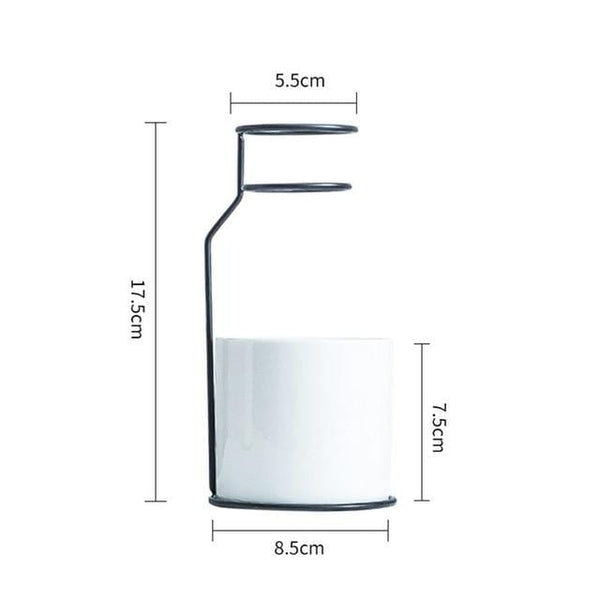 Black White Nordic Iron Vase Decor Vases