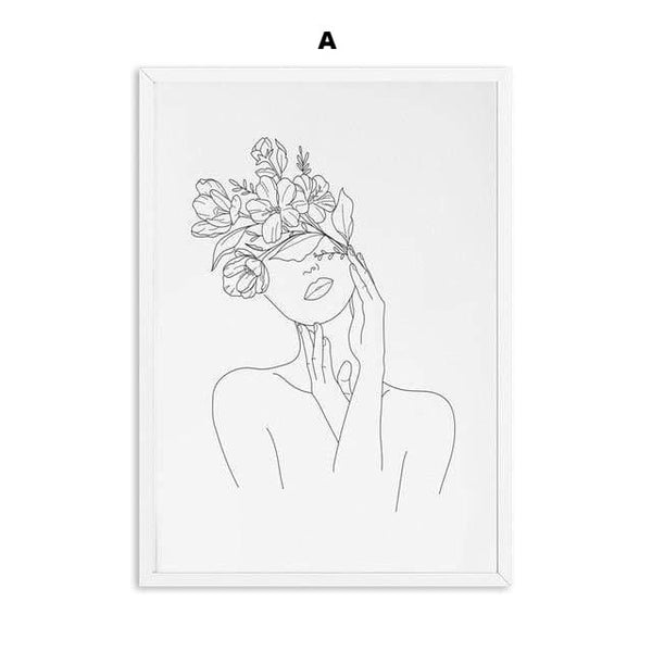 Abstract Botanical Canvas Drawing Style Prints Decor Posters & Prints