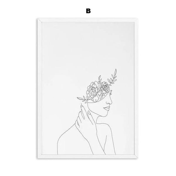 Abstract Botanical Canvas Drawing Style Prints Decor Posters & Prints