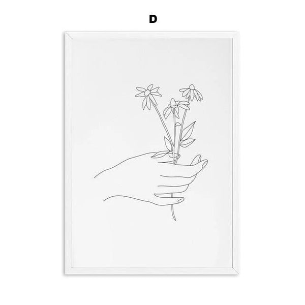 Abstract Botanical Canvas Drawing Style Prints Decor Posters & Prints