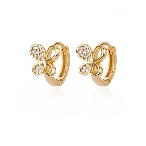 Veile Studios Stainless Steel Rabbit Heart Star Butterfly Women Gold Colour Hoop Earrings