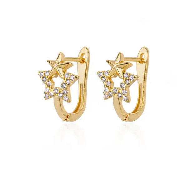 Veile Studios Stainless Steel Rabbit Heart Star Butterfly Women Gold Colour Hoop Earrings