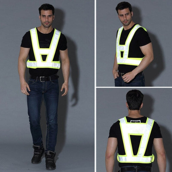 V Shape Safety Reflective Vest For Traffic Construction Night Running Jogging Cycling Stay Visible Safety Vests