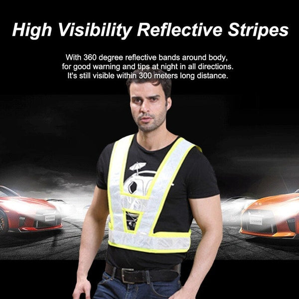 V Shape Safety Reflective Vest For Traffic Construction Night Running Jogging Cycling Stay Visible Safety Vests