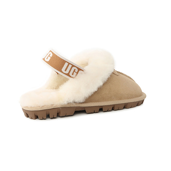 Cow Suede Slipper With Sheepskin Lining Non Eva Outsole Fashion Slippers