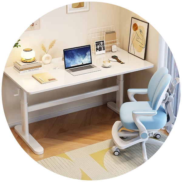 White Height Adjustable Study Desks/Solid Wood Desk/Home Office/1M/1.2M Home Office Desks