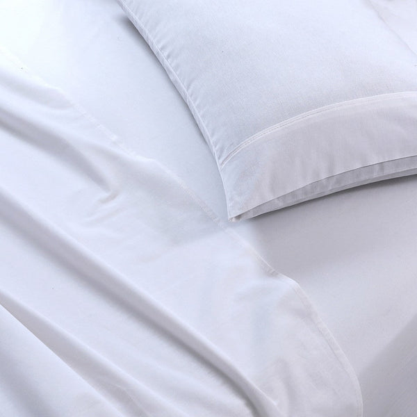 Elan Linen 100% Egyptian Cotton Vintage Washed 500Tc White Queen Bed Sheets Set