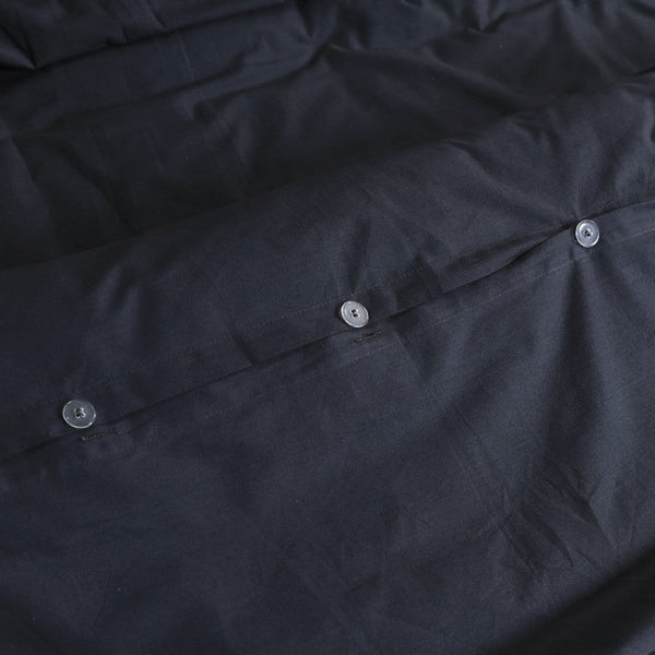 Elan Linen 100% Egyptian Cotton Vintage Washed 500Tc Charcoal Single Quilt Cover Set