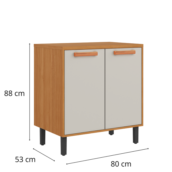 Base Kitchen Cabinet/Cupboard With 2 Doors In Cinnamon Finish Napoles White Flat Pack Diy Cabinets & Cupboards