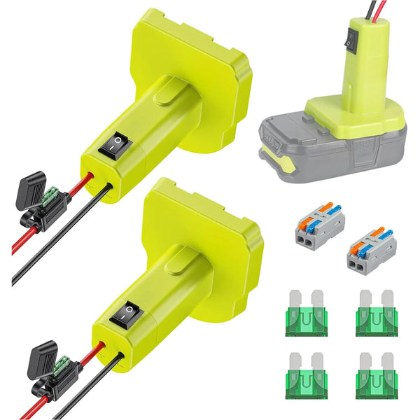 2 Pack Power Wheel Adapter For Ryobi 18 V Battery With Switch Dc Conversion Fuse 12 Awg Wires And Terminal Power Tool Batteries