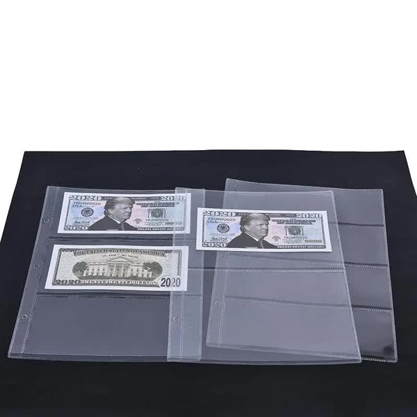 10 Pcs / 3 Compartment Loose Leaf Banknote Album Page Collector Holder 1Pc Slot 80 X 177Mm Photo Albums & Boxes