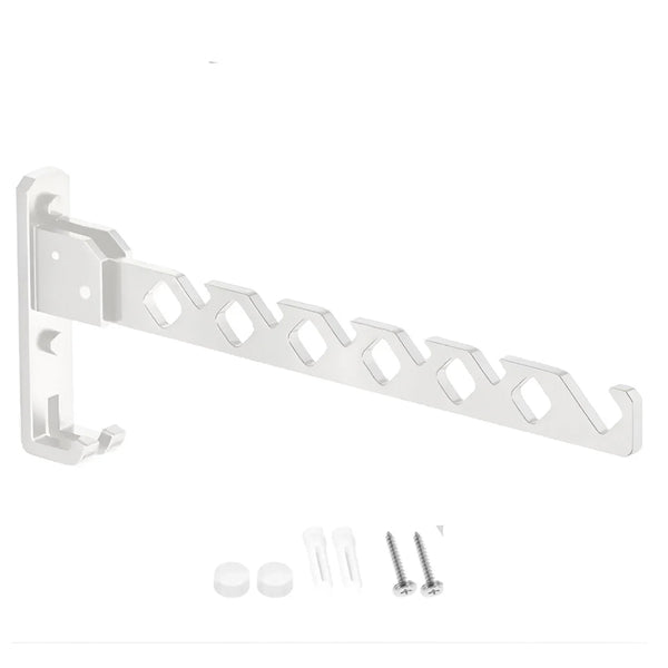 Wall Mounted Coat Rack Foldable White 35Cm Hook Hanger Drying Coat & Hat Racks