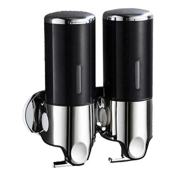 2 X 500Ml Wall Mounted Soap Dispenser Black Soap Dishes & Dispensers