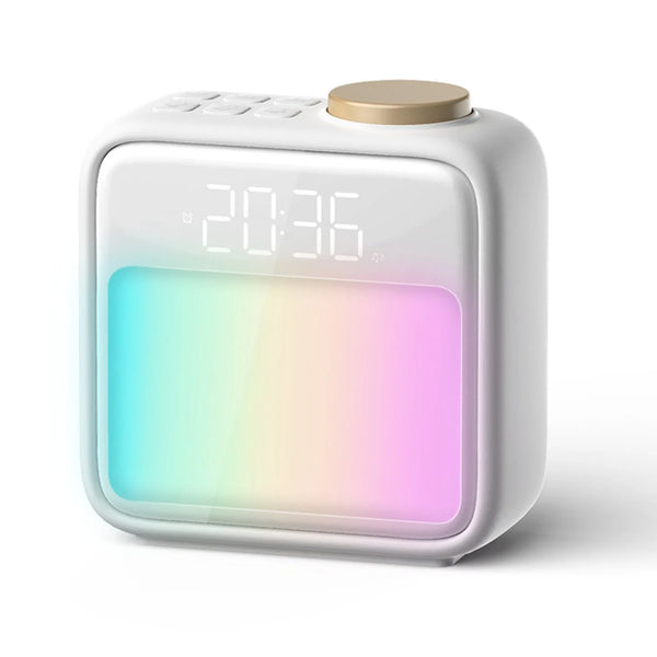 Digital Alarm Clock Night Light Built In Battery 6 Scenes Dual Snooze Gift For Children Teenagers White Alarm Clocks & Clock Radios