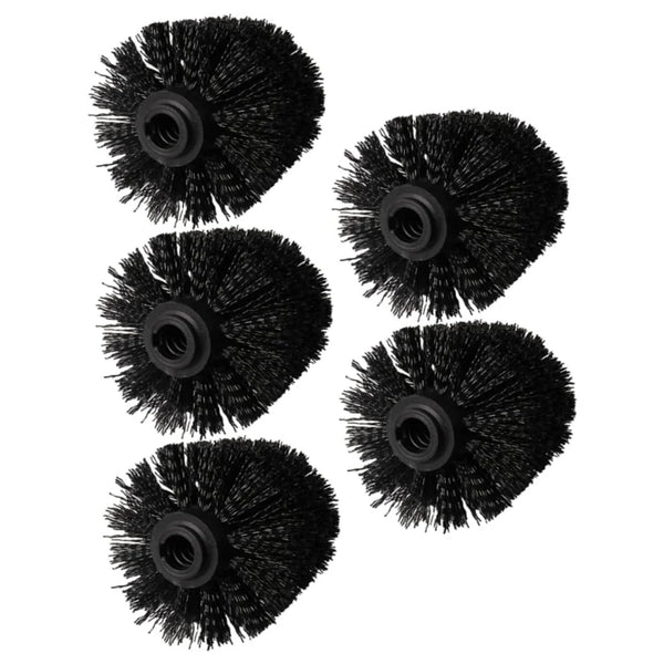 Toilet Brush Head Set 5 Pcs Universal Replacement Plastic Heads 12 Mm Thread 80 X 100 Bathroom Cleaning Accessories Black Toilet Brushes & Holders