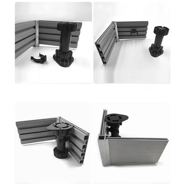 Skirting Clips Furniture Clamps Kitchen Plinth Hooks Black Plastic 10Pcs 3.9Cm Cabinet Leg Mounting Sofa Table Bed Frame Fixing Furniture Parts