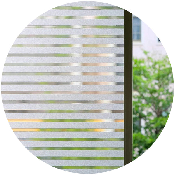 Film Easy Installation Glue Free Adhesive For Windows And Bathrooms Static 45Cm X 4M 1/2 Matte Stripes Pvc Translucent Window Film