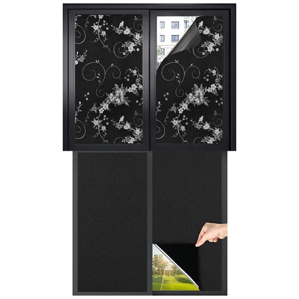 2 Pieces Film Blackout Sun Protection Anti Glare Cloth Including Squeegee Sticker 45 X 100Cm Supplied With Self Adhesive Backing Window Film