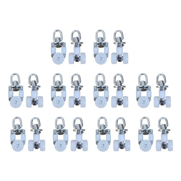 Curtain Rail Rollers 20Pcs White Alloy Gliders 3.45Cm Curtain Poles & Accessories