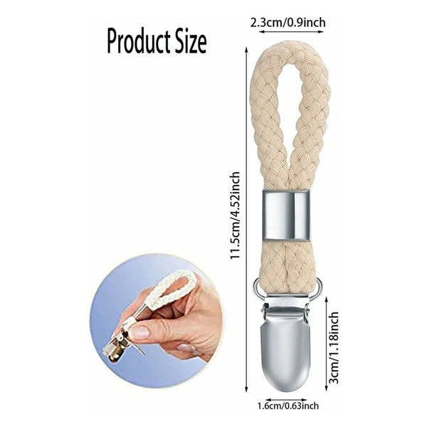 Towel Hooks 10 Pieces Tea Clips Iron And Cotton Rope Beige Silver 2.3X11.5Cm For Hanging Towels Beach Bath Wall Hooks & Hangers