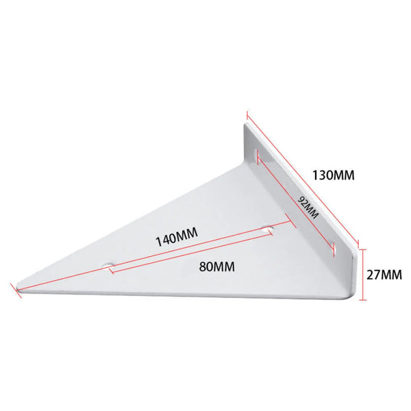 Wall Shelf Brackets 4 Pieces Iron White 140 X 130 27Mm Multifunctional Mounted Heavy Invisible For Mounting Hidden Wooden Braces & Brackets