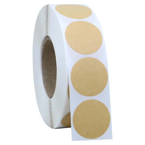1000Pcs Kraft Circle Inch Round Blank Labels Garage Sale Price Tags Stickers