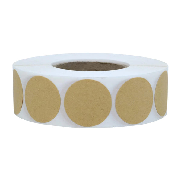 1000Pcs Kraft Circle Inch Round Blank Labels Garage Sale Price Tags Stickers