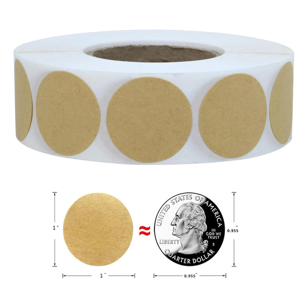 1000Pcs Kraft Circle Inch Round Blank Labels Garage Sale Price Tags Stickers
