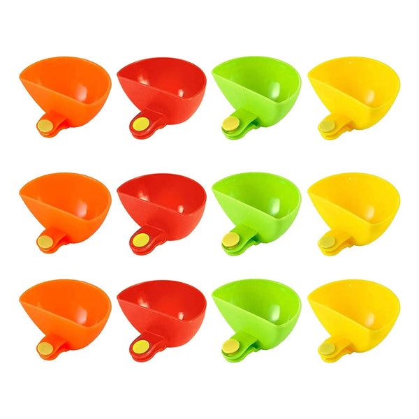 12 Pack Assorted Colours Modern Compact Plastic Dip Bowl Progressive Plate Clip On Holder For Spice Salt Tomato Sauce Sugar Vinegar 12Pcs Pram Cup Hol