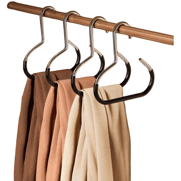 10 Pack Non Slip Space Saving Storage Rack Wardrobe Belt Scarf Hooks Suitable For Displaying Hats Vests Ties Shawls Black Coat & Hat Racks