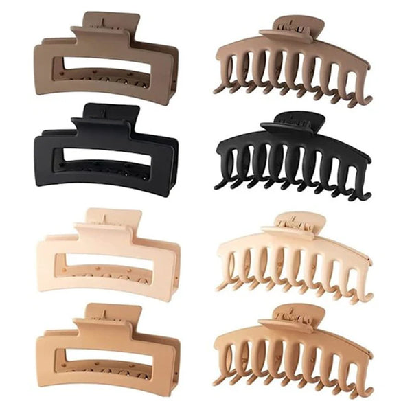 Thick Large Hair Clips Rectangular Non Slip For Adults Girls With 8 Pieces Hair Accessories