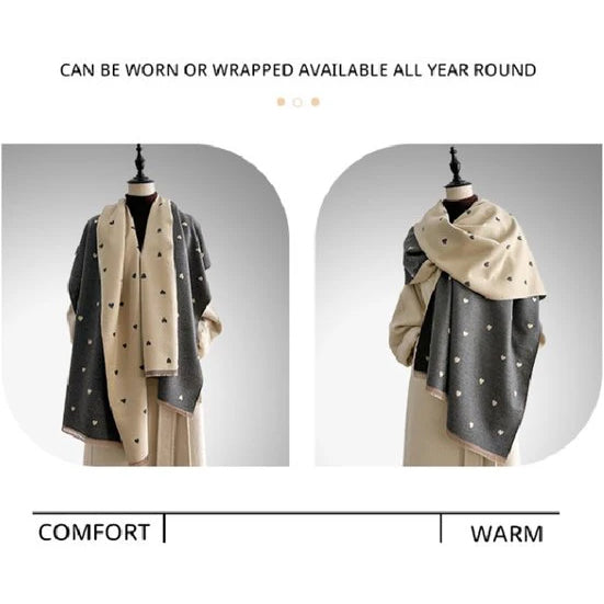 Women's Scarf Long Double Sided Warm Blanket Suitable For Spring Autumn And Winter 185 X 65Cm Blue Scarves & Wraps