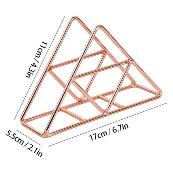 Stainless Steel Rose Gold Triangular Napkin Holder Tissue Metal Countertop Dining Table Picnic Organizer Napkin Rings & Holders