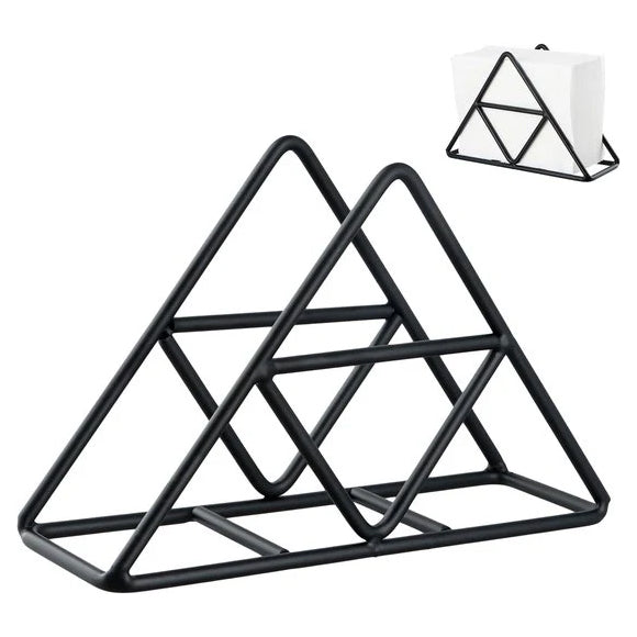 Stainless Steel Black Triangular Napkin Holder Tissue Metal Countertop Dining Table Picnic Organizer Napkin Rings & Holders