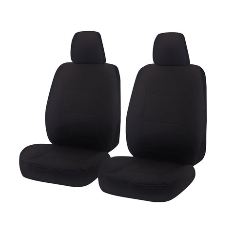 Seat Covers For Isuzu D-Max 06/2012 On Dual Cab Chassis Utility Front 2X Buckets Black All Terrain
