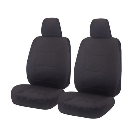 Seat Covers For Toyota Landcruiser 70 Series Vdj 05/2008 - On Single Dual Cab Front 2X Buckets Charcoal Challenger