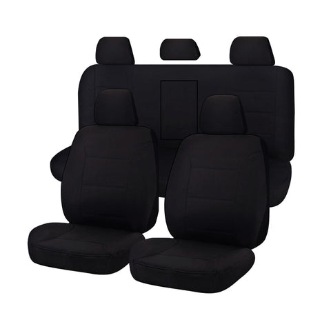 Seat Covers For Mitsubishi Triton Fr Ml-Mn Series 06/2006 ? 2015 Dual Cab Utility Black Challenger