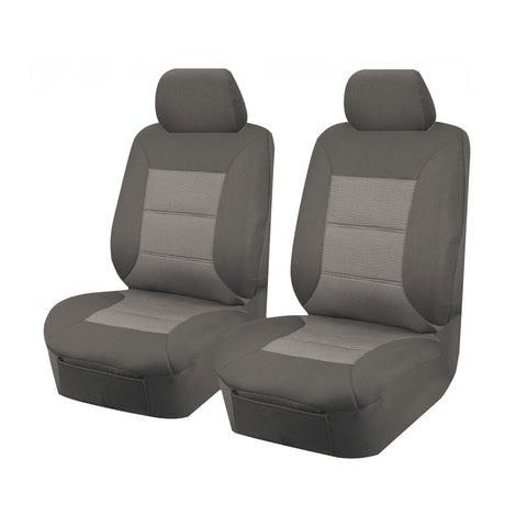 Seat Covers For Mitsubishi Triton Mq Series 01/2015 - On Dual Club Cab Utility Front 2X Buckets Grey Premium