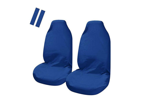 Universal Pulse Throwover Front Seat Covers - Bonus Belt Buddies | Blue